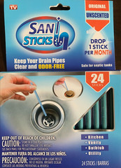 Sani 360 Sticks Fresh Unscented sticks odor eliminator pack of 24 # 40616 NEW