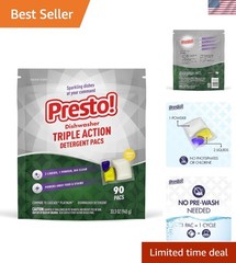 90 Count Dishwasher Pacs with Lemon Scent – Easy Cleaning, No Pre-Wash Required