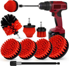 Drill Brush Attachment Set, 7 Pack 1/4in Power Scrubber Brush + Extend Long R…