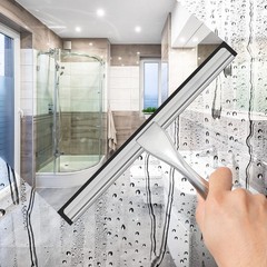 Stainless Steel Shower Squeegee with Hooks – 10 Inch Bathroom Cleaner Tool