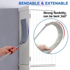 Dust Cleaner Microfiber Duster Gap Dust Cleaning Artifact With Extension Pole &