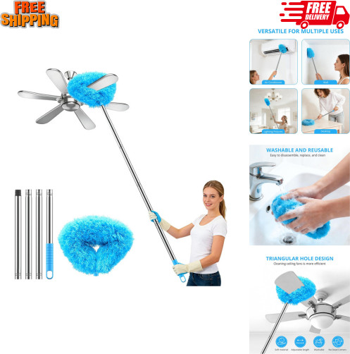 Microfiber Ceiling Fan Duster-Cobweb Cleaner Brush Kit Telescopic Extension Pole