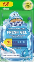 Fresh Gel Toilet Bowl Cleaning Stamps: 24 Gel Discs for Rainshower Freshness
