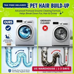 Enzyme Washing Machine Cleaner Tablets for Pet Owners, [2X Power] Washer Cleaner