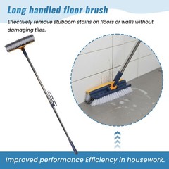 Long-Handled Floor Brush, Multi-Functional Scraping and Cleaning Brush,3505