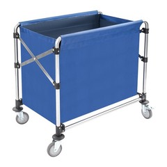 Commercial Laundry Cart Laundry Cart with Wheels Folding Laundry Cart Blue