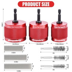 1/2″ & 3/4″ & 1″ Copper Pipe Cleaner for Drill, with 1/4″ Hex Shank & 6 Brush…
