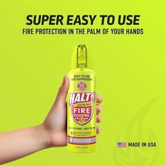 HALT! Fire Fighting Spray Foam Easy To Store & Use Handheld Fire Spray