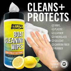 Boat Cleaning Wipes with UV Protectant 80ct 2 Pack, Marine Vinyl Cleaner and …
