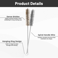 16Pcs Tube Cleaning Brush, 12″ Long Stainless Steel & Brass Wire Brush Pipe C…