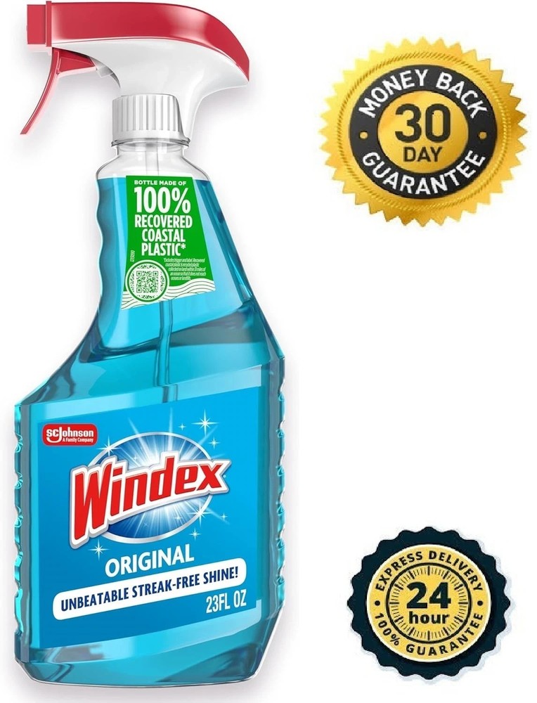 Windex Glass and Window Cleaner Spray Bottle, Original Blue Scent, 23 Fl Oz