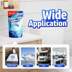 Vacplus Septic Tank Treatment 12 Pcs for 1-Year Supply, Dissolvable Packs with
