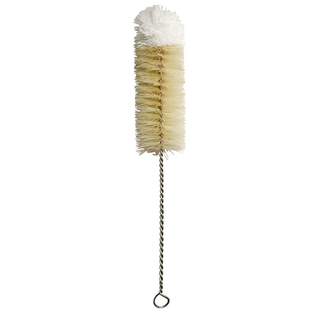 Stainless Steel Soda Bottle Cleaning Brush in Natural Boar Bristle Wool Tip L…