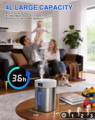 Stainless Steel Humidifiers for Bedroom,Large Room,Baby and Plants