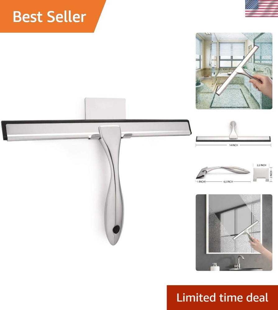 Modern 14-Inch Shower Squeegee with Ergonomic Handle – Streak-Free Shine