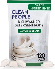 The Clean People Dishwasher Pods 120 Count Lemon Verbena