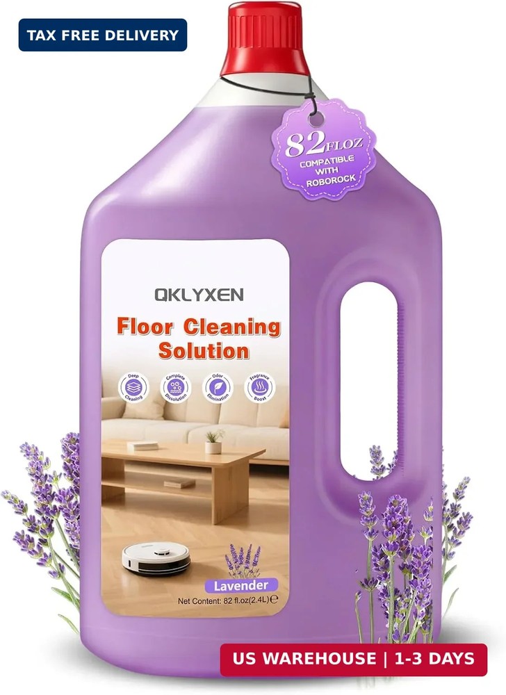 Floor Cleaning Solution Compatible with Roborock – 82 fl oz Lavender Floor Clean