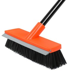 Deck Brush with Long Handle, Stiff Bristle Floor Scrub Broom, 55” Outdoor Sc…