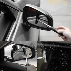 Car Rearview Mirror Wiper, Portable Side Mirror Squeegee Water Cleaner with Retr