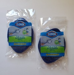 Lot Of 2 Packs Clorox Tub & Tile Scrubber Refill Pads Antimicrobial Protection