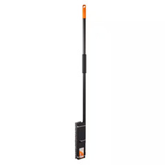 HDX 12 in. Plastic Deck Scrub Brush with 50 in. Steel Handle Stiff Bristles 1Pk