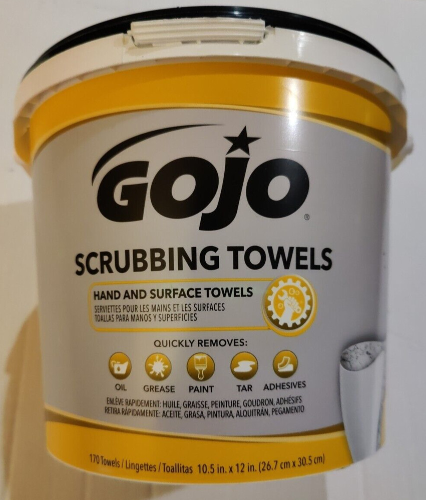GOJO 6398-302 Scrubbing Towels Hand & Surface Citrus Scent 170 Count Bucket