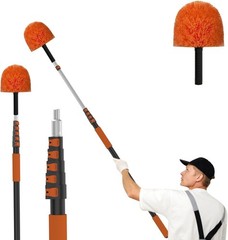 20FT Cobweb Duster W/ Extension Pole Spider Web Brush Cleaning Extendable