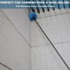 Cobweb Duster Brush Head 2 Pack Twist On Outdoor Indoor Cleaning Blue