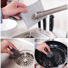 2 Sponges Kitchen Cleaning Supplies Stainless Steel Pan Scrubber Dishwashing