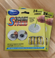 New Fresh -n- Clean Drain Odor Sticks Lemon Scent 2-PACK 48 Sticks Total