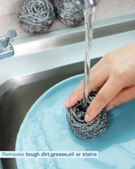 12Pcs Steel Wool Scrubber Pads for Cleaning Dishes, Pans, Pots, Ovens, Grills…