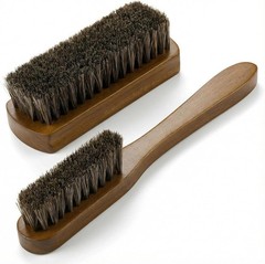 Leather & Upholstery Cleaning Brush Set, 100% Horse Hair Bristle, to Clean Car S