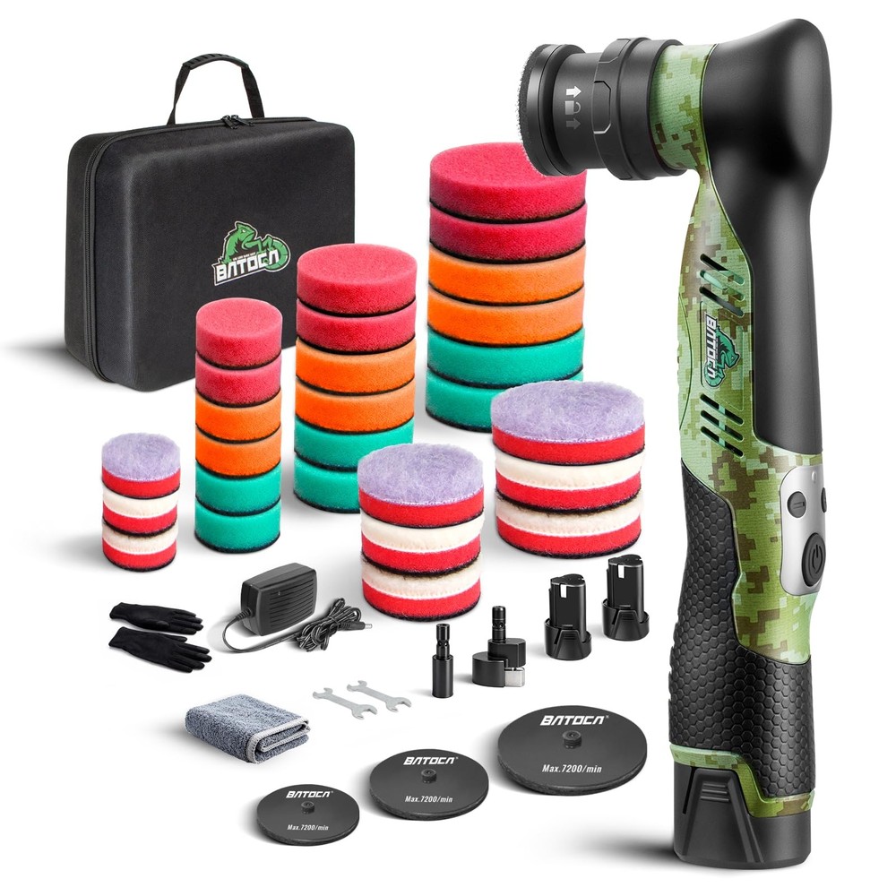 BATOCA S5 Cordless Mini Car Polisher Buffer DA Dual Action Rotary Polishing M…