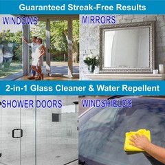 Glass 2-in-1 Glass Cleaner and Water Repellent, 22 oz Spray plus 2 Microfiber…
