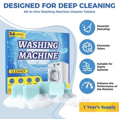 Washing Machine Cleaner Tablets, 24 Pack, Deep Cleaning Descaler and Suitable…