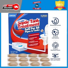 12 Count Septic Tank Treatment 1 Year Supply Live Bacteria Flushable Packets