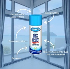 Sprayway Glass Cleanr Foaming Aerosol Spray 15oz Pack 6 Streakless Ammonia Free