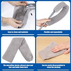 Feather Duster Set (4 Pieces), 30-100 inch Microfiber Retractable Gap Duster …