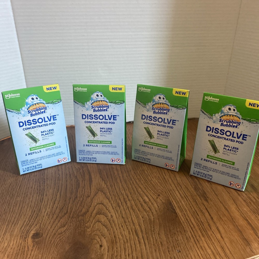 Scrubbing Bubbles Dissolve Pods – Bathroom Cleaner – Lot Of 4 – SC Johnson NOS