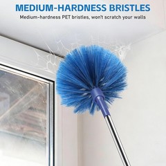Cobweb Duster Extension Pole 81in High Reach Spider Web Ceiling Cleaner Tool