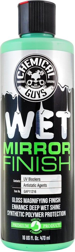 Chemical Guys Wet Mirror Finish High Gloss Glaze – Reflective Shine Enhancer & C