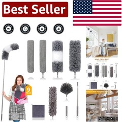 Ultimate 9-Piece Extendable Microfiber Duster Kit: 30 to 100 Inches for Every…