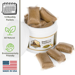 Septic Tank Treatment – 1 Year Supply – 12 Dissolvable Bacteria Packets