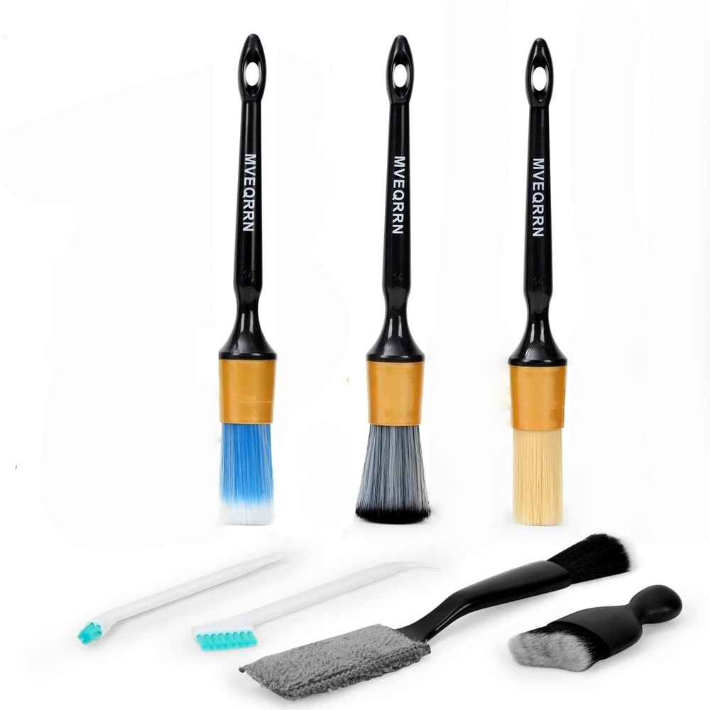 “7PCS Car Detailing Brush Set Soft No Scratch Interior & Exterior Cleaning