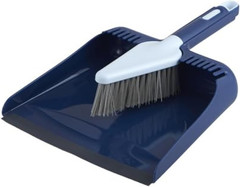 Wayclean Handheld Angled, Medium, Grey Dustpan and Brush Set, Green and Taupe