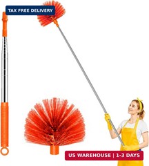 Cobweb Duster with Extension Pole, Upgraded Heavy Duty Thickened Stainless Steel