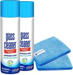 Glass Cleaner Foam, Foaming Action & Spray, 19Oz – 2 Pack – Clean Fresh Scent