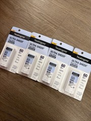 New Neutrogena SPF 60 Ultra Sheer Face Sunscreen Stick Invisible Non-Greasy 4 Pk