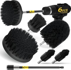 8 Pcs Drill Brush Attachment Set, Power Cleaning Scrub Brush Kit with Extend Lon