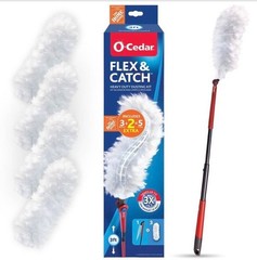 O-Cedar Flex & Catch Heavy Duty Dusting Kit with 3 Disposable Duster Refills | N
